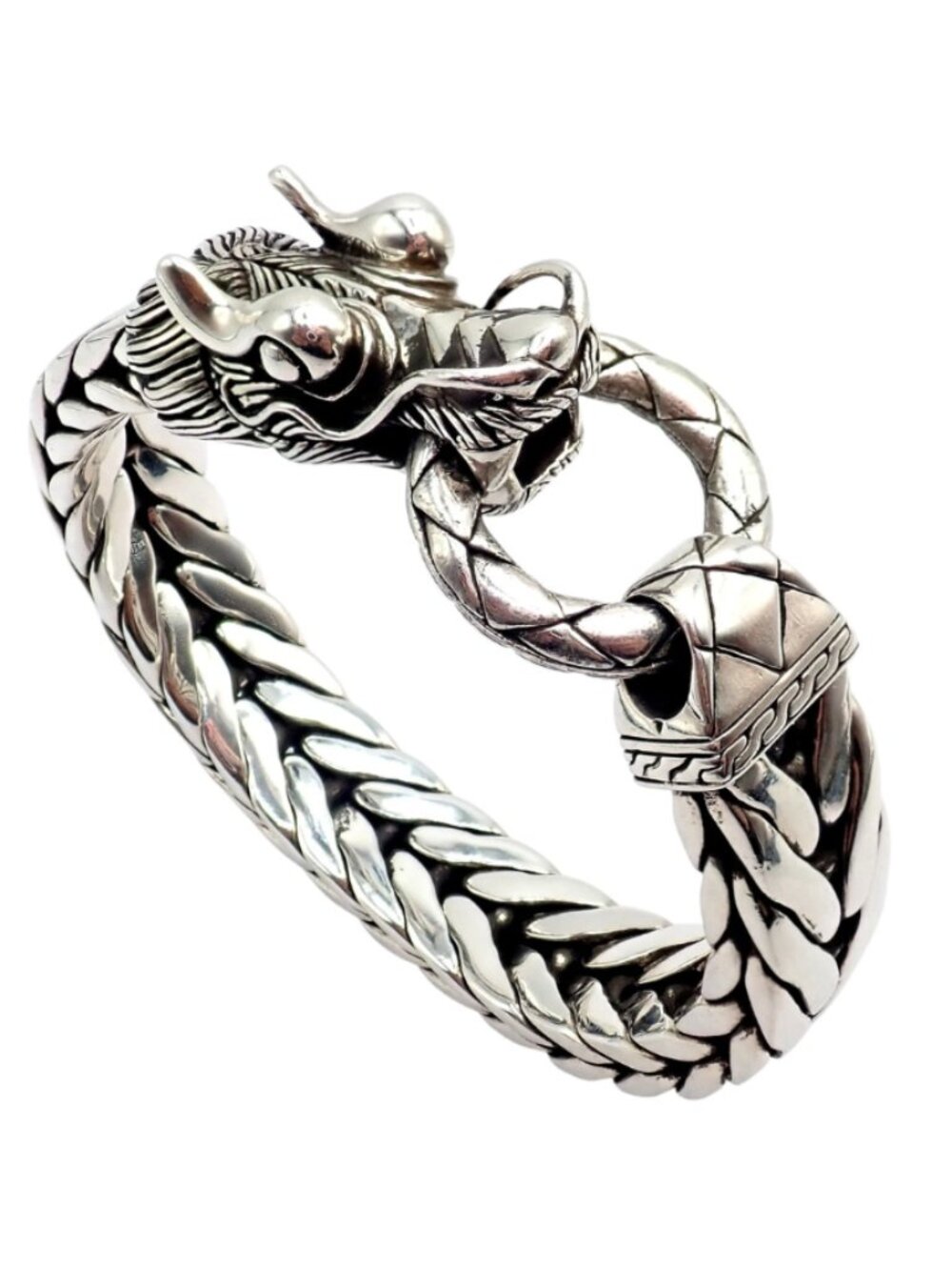 Authentic! John Hardy JH Silver Wide Naga Dragon Large Mens XL Bracelet